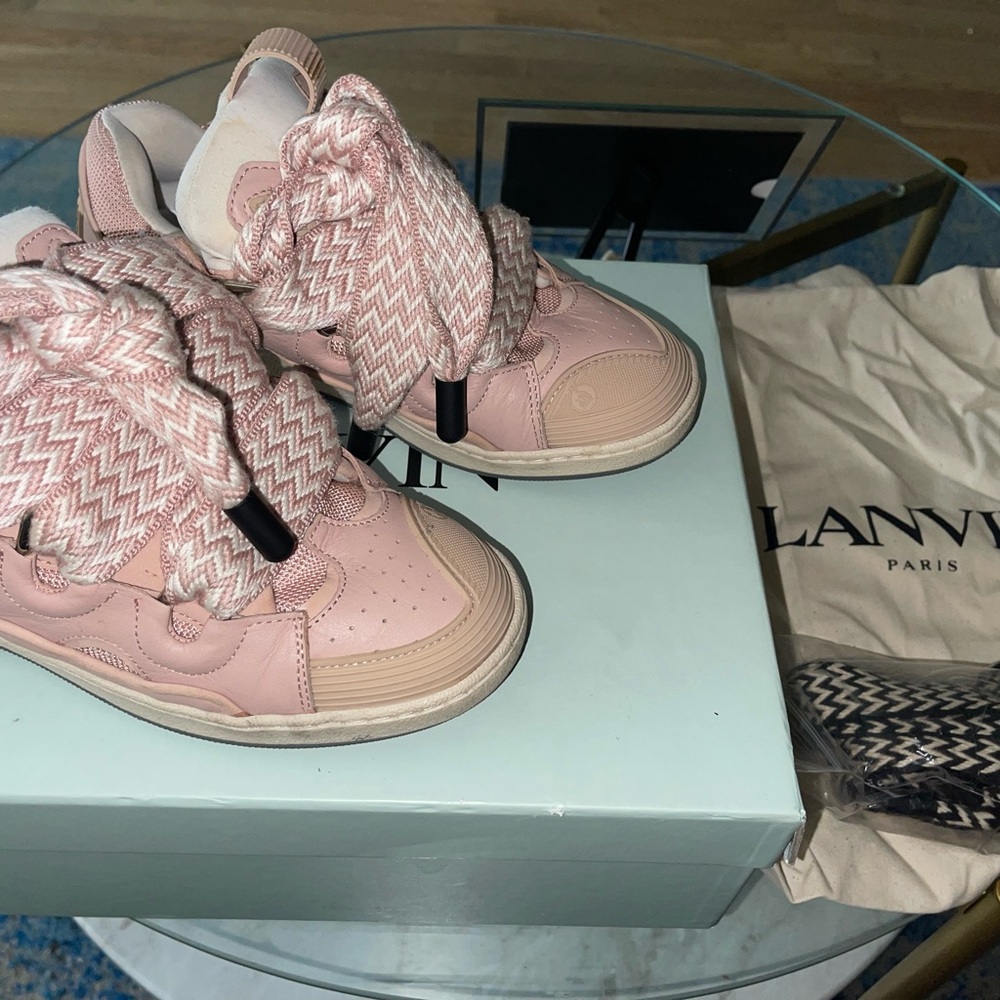 Lanvin Blush Pink Sneakers with Chevron Laces